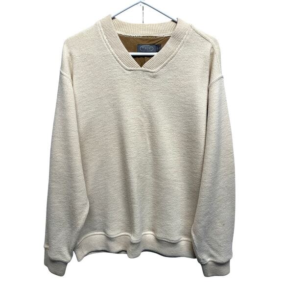 Vintage Talbots Mens V Neck Sweater Alpaca and Wool Cream Preppy Gorpcore Med - Picture 1 of 9